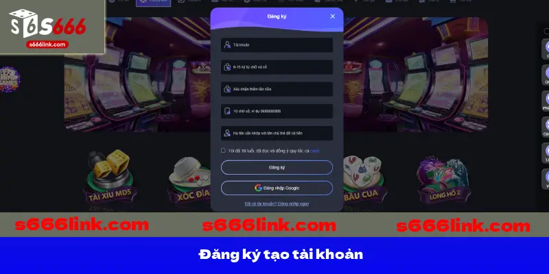 Đăng ký tạo tài khoản